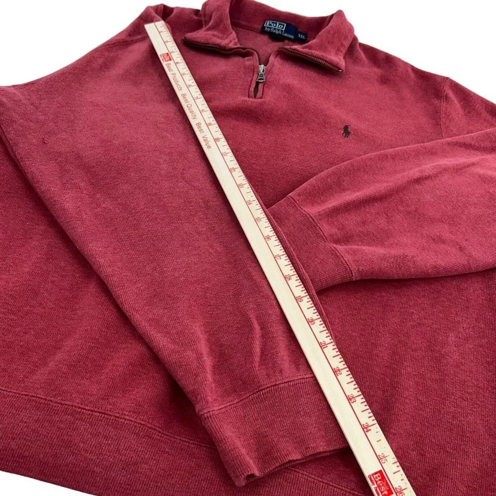 Polo by Ralph Lauren Men's Red Quarter-Zip Sweatshirt
